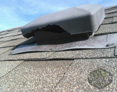 plastic roof vent damage