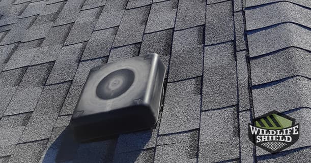 An open plastic roof vent